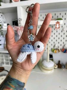 Handmade Crochet Turtle Keychain 😍