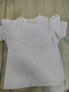 White Bubble Print Puff Sleeve T-Shirt
