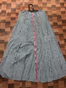Blue Striped Tiered Maxi Skirt