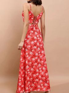 Floral Print Crop Top and Skirt Set
