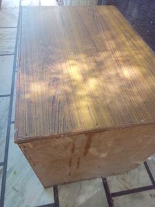 White Table with Wooden Top
