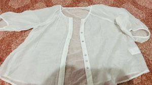 Sheer White Button-Up Shirt