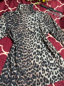 Tiger Print High Neck Top