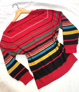 🎁Red Hot Multicolour Knit Top C