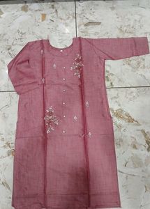 Embroidered Pink Kurta