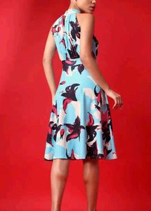 Floral Halter Neck Midi Dress