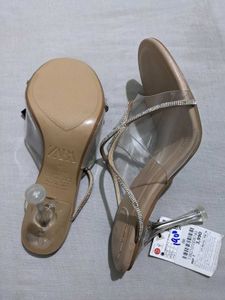 Zara Rhinestone Beige heels Size 40