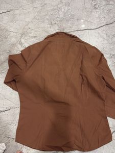Classic Brown V-Neck Top