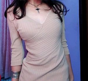 🍄‍🟫🍂hot Nude Padded Wrap Up Top
