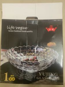 Elegant Glass Fruit Platter Bowl