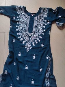 Embroidered Teal Kurta