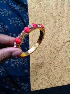 Carrot and Golden colour Indian Bangles