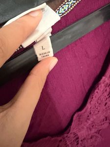 Boho Lace Detail Magenta Kurta