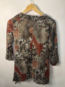 Stylish Cowl Neck Print Tunic