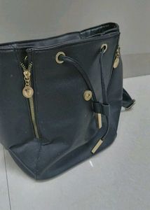 Stylish Black Flap Backpack