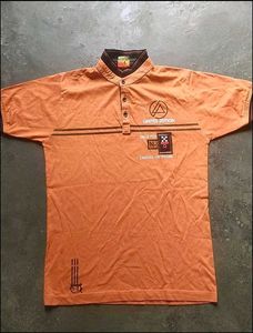 Men's Orange Graphic Polo T-Shirt