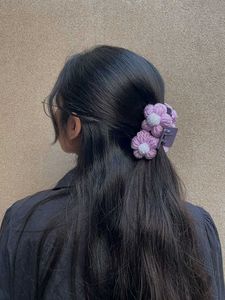 Cute Crochet Flower Hair Claw Clip