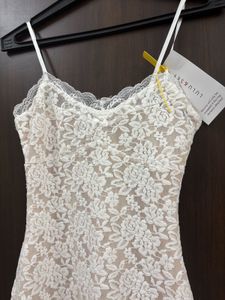Elegant white floral lace mini dress💕
