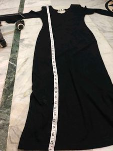 Chic Black Long Sleeve Midi Dress
