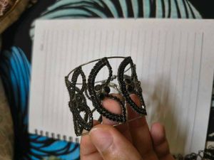 Stunning Black Stone Cuff Bracelet