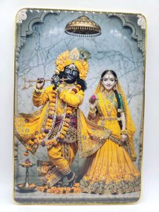 Crystal bubble frame Radha Krishna size 12x18 inch