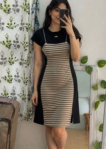 ✨Striped & Black Bodycon Dress✨
