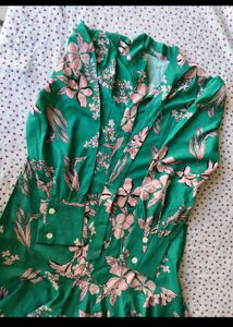 Green Floral Mini Dress