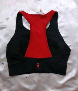 GOOD AMERICAN Black &amp; Red Sports Bra