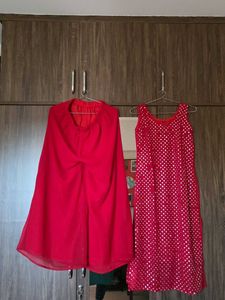 Red Sequined Kurta