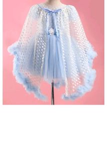 Adorable Blue Dress & Cape Set
