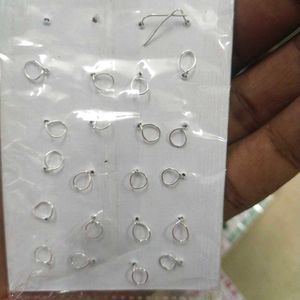 92.5 Pure Silver Dimond Nose/Ear Earings1 pair