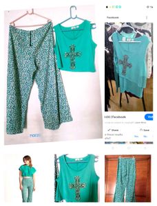 Cute Green Tank & Pants Set