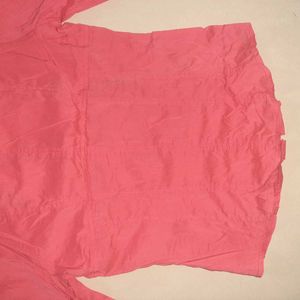 🤍 Chic Coral Embellished Button-Up Blouse