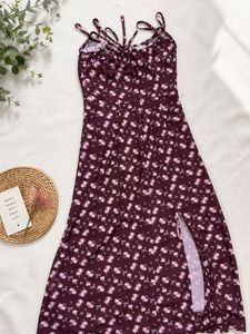 Floral Print Spaghetti Strap Midi Dress