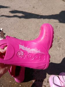 CROCS Cute Pink🎀 Rain Boots