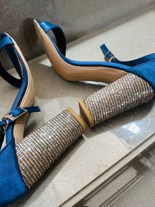 CATWALK Blue Embellished Heel Sandals