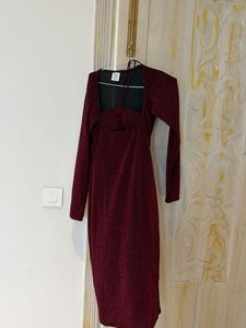 Sparkling Burgundy Bodycon Dress