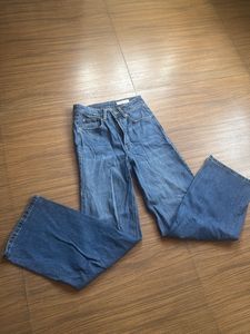 Classic Blue Denim Wide Leg Jeans