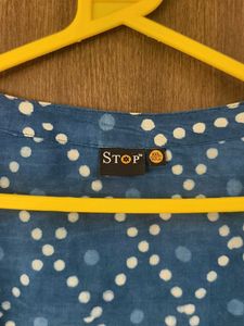 Blue Indigo Print Shrug XXL