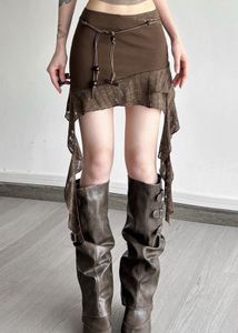 Boho Chic Asymmetrical Ruffle Skirt