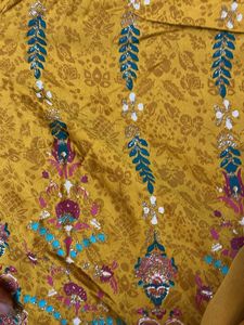 Vibrant Yellow saree style dress