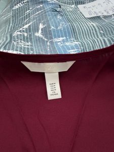 Burgundy Leaf Pattern Tunic Top