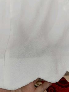 Girls White  Polyester Tunic Without Belt