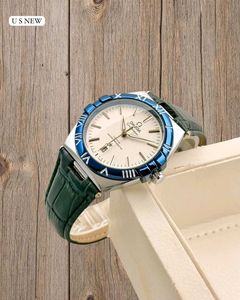 OMEGA FOR MENS PREMIUM QUALITY LEATHER BELT WATCH