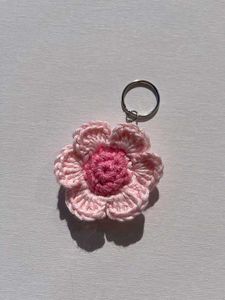 Pink Flower Keychain