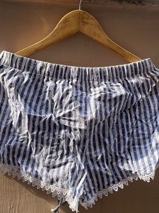 Blue Striped Pajama Shorts