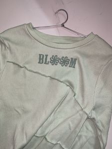 Cute "Bloom" Graphic Long Sleeve Top
