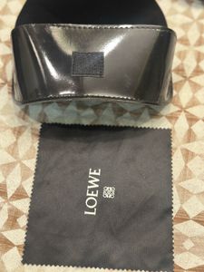 Loewe Oversized Black Visor Sunglasses with Gold