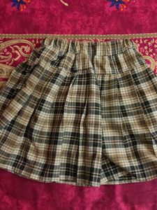 Plaid Pleated Mini Skirt