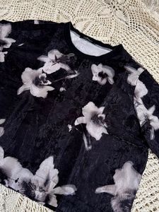Black Floral Print T-Shirt